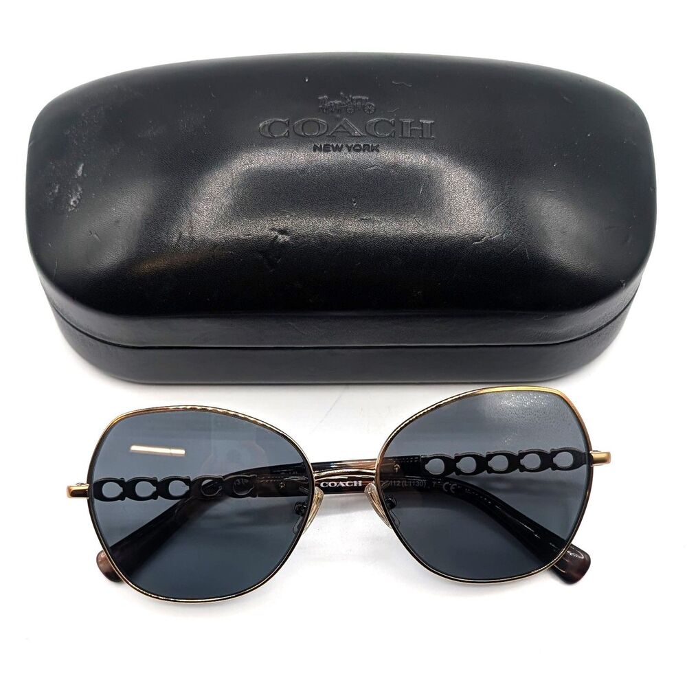 COACH HC7112 Shiny Rose Gold/Brown Women's Butterfly Sunglasses 56-16-140mm